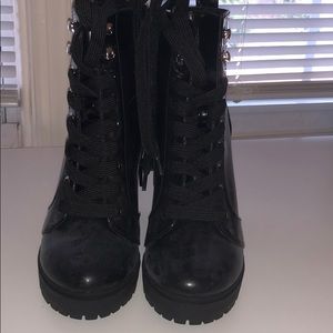Black lace up boots